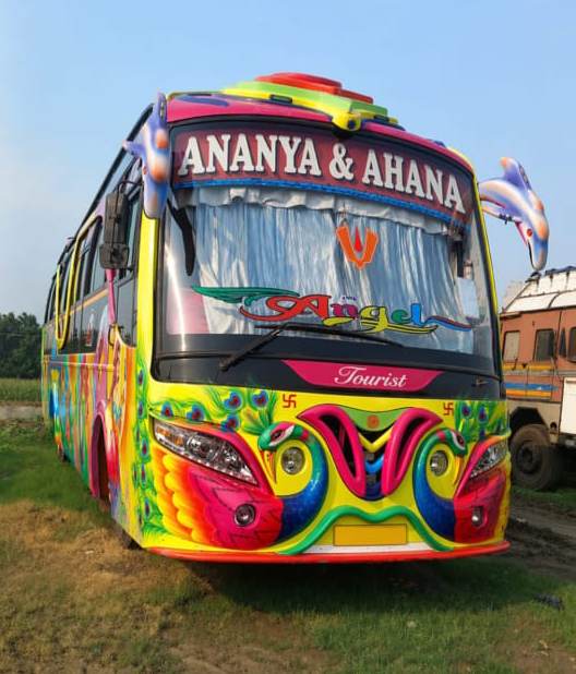 Our colourful ANANYA & AHANA tourist bus